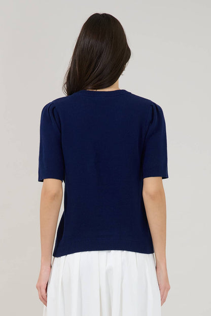 Sail Boat Short Sleeve Sweater