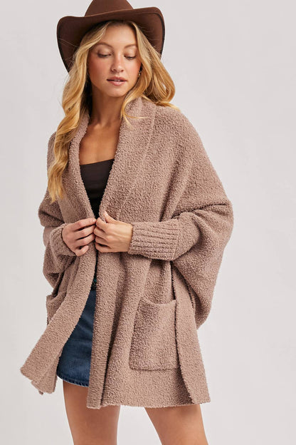 Blanket Wrap Boucle Knit Cardigan