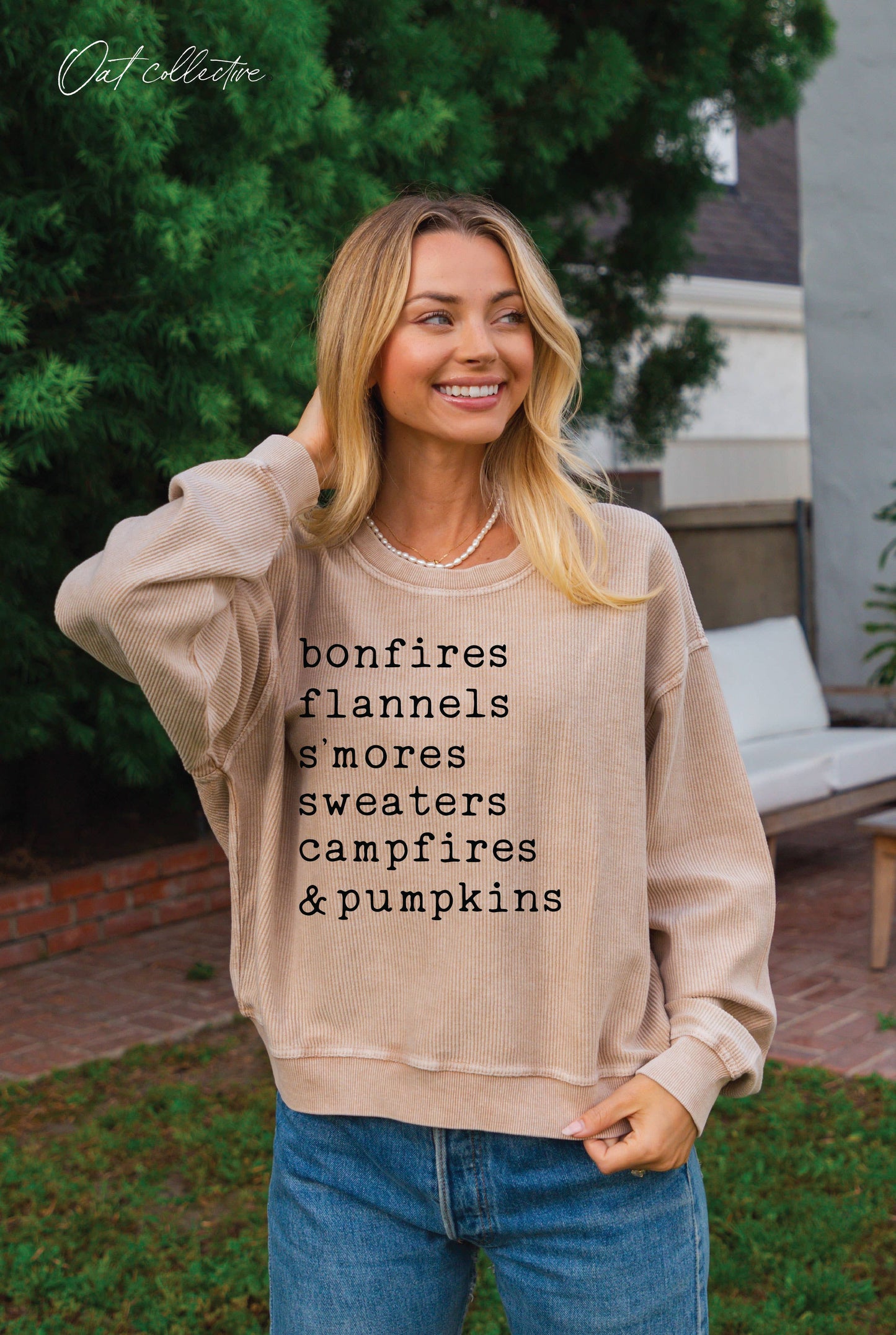 BONFIRES FLANNELS Cropped Thermal Vintage Pullover
