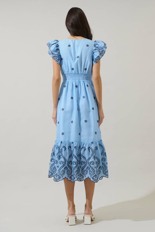 Joliet Stripe Eyelet Zayla Midi