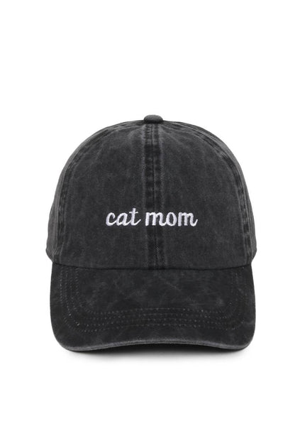 CAT MOM embroidery Baseball Cap