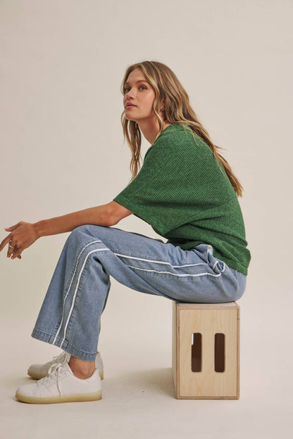 Relaxed Slub Rib Dolman Sweater