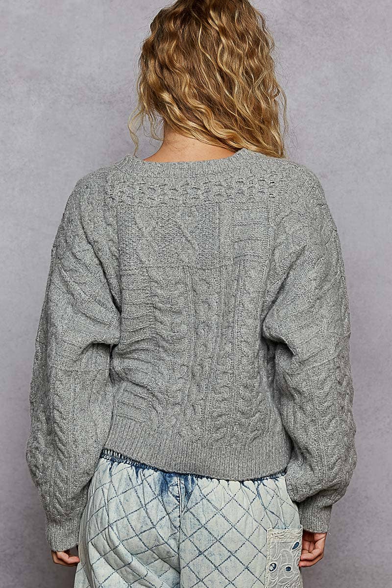 USA flag contrast stitch detail sweater