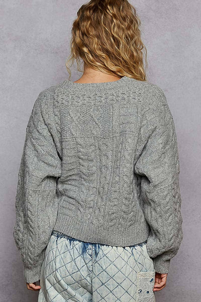 USA flag contrast stitch detail sweater