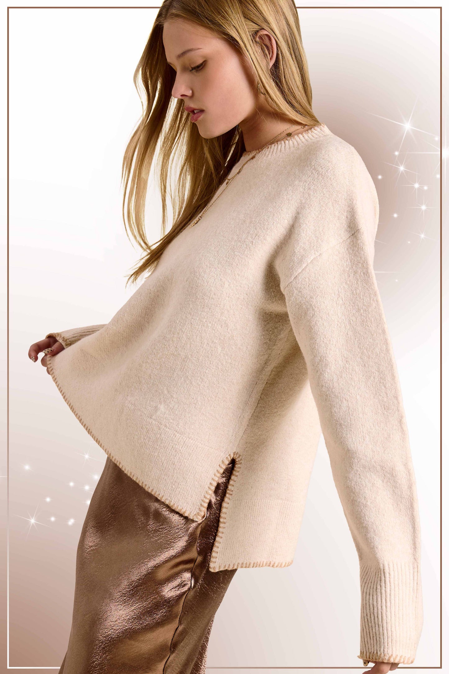 Contrast Stitch Sweater