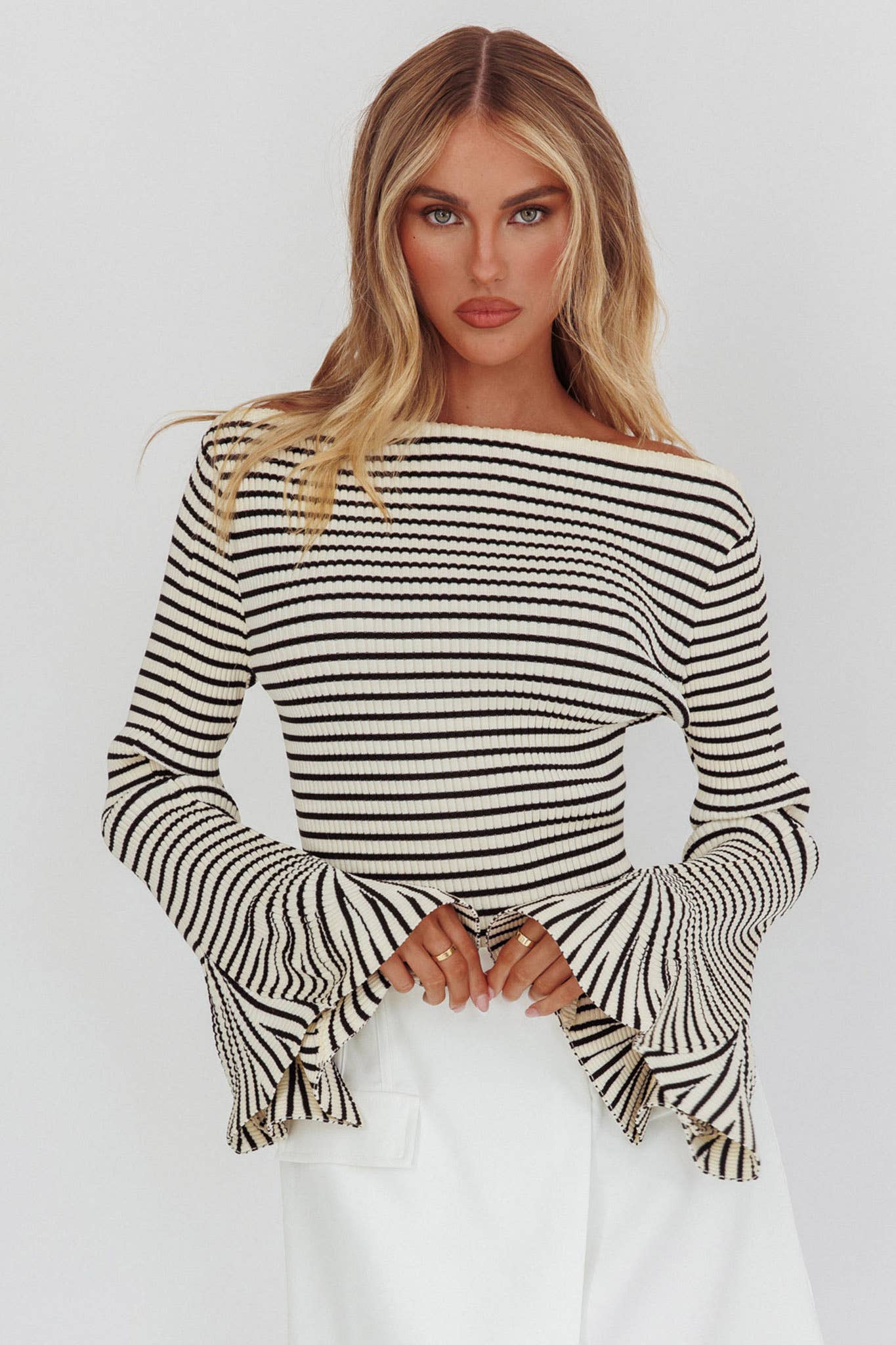 Long Sleeved Striped Sweater