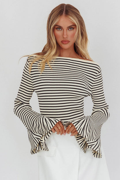 Long Sleeved Striped Sweater