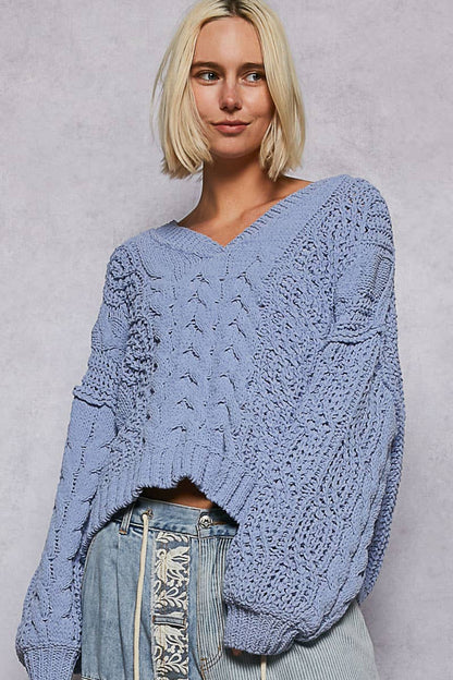 V-neck semi crop top
