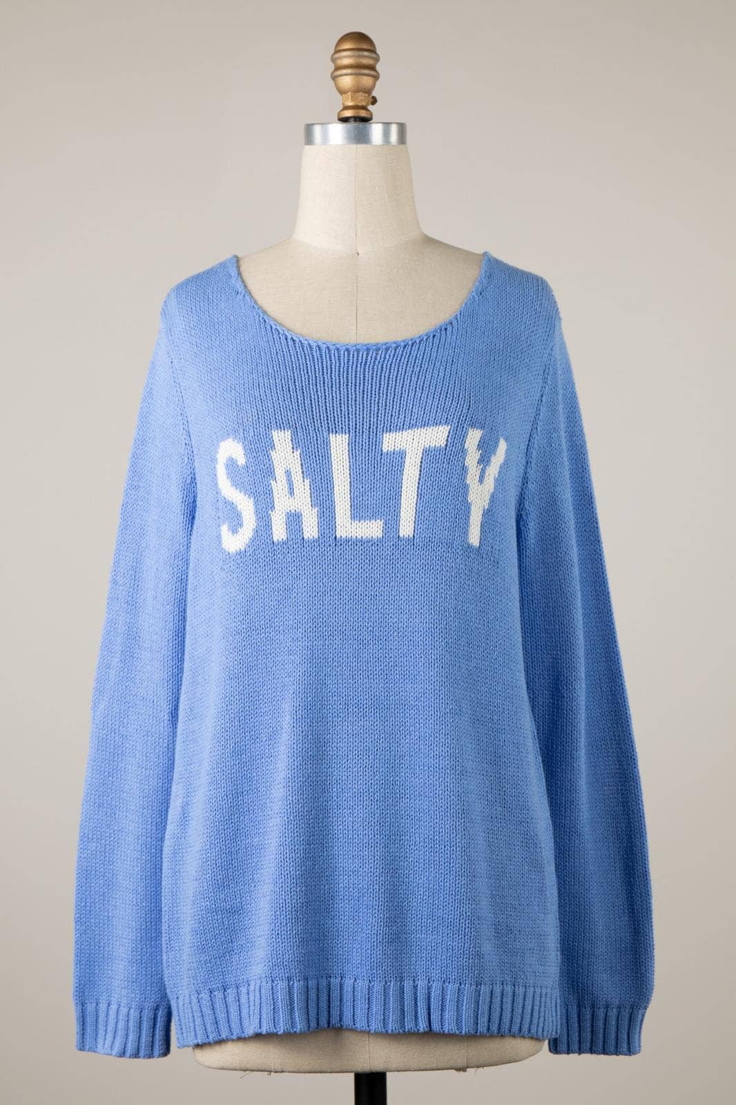 “SALTY” Graphic Knit Sweater