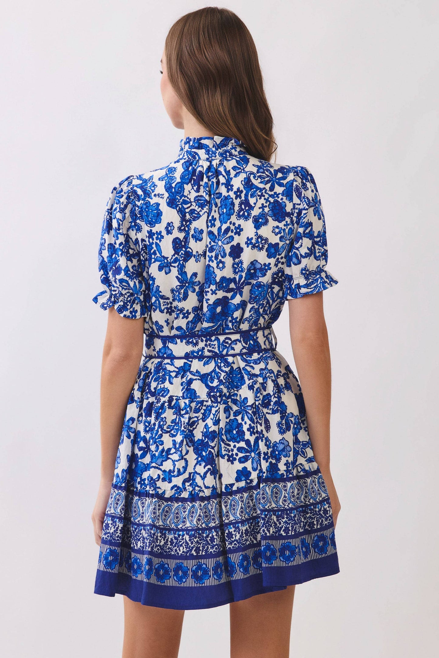 Floral Print Mini Shirt Dress