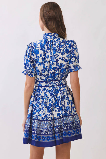 Floral Print Mini Shirt Dress