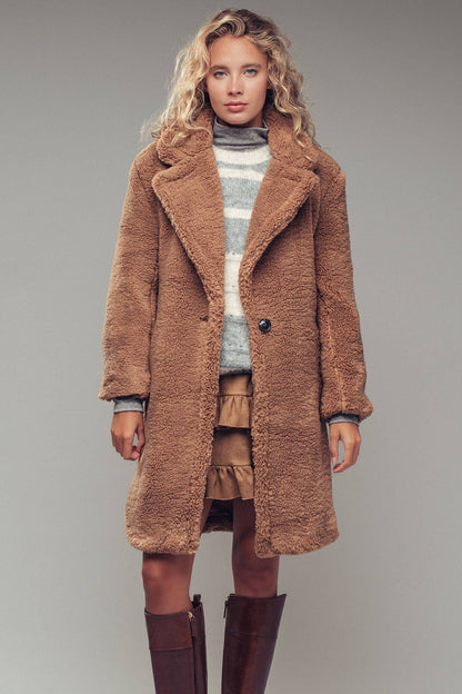 Cozy Longline Teddy Coat