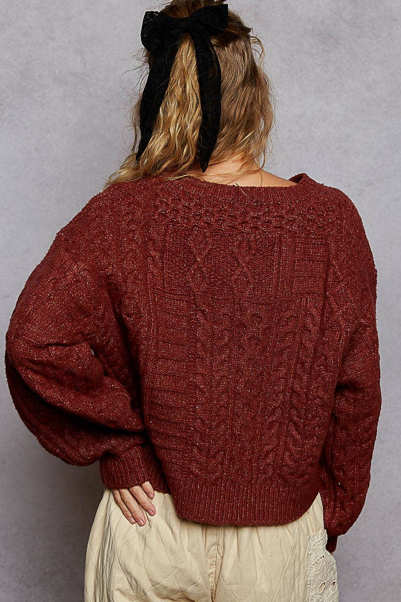 USA flag contrast stitch detail sweater