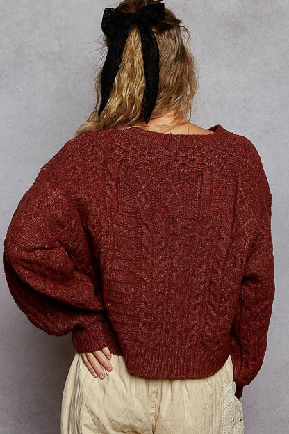 USA flag contrast stitch detail sweater