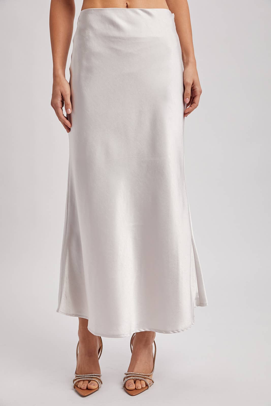 SATIN MIDI SKIRT
