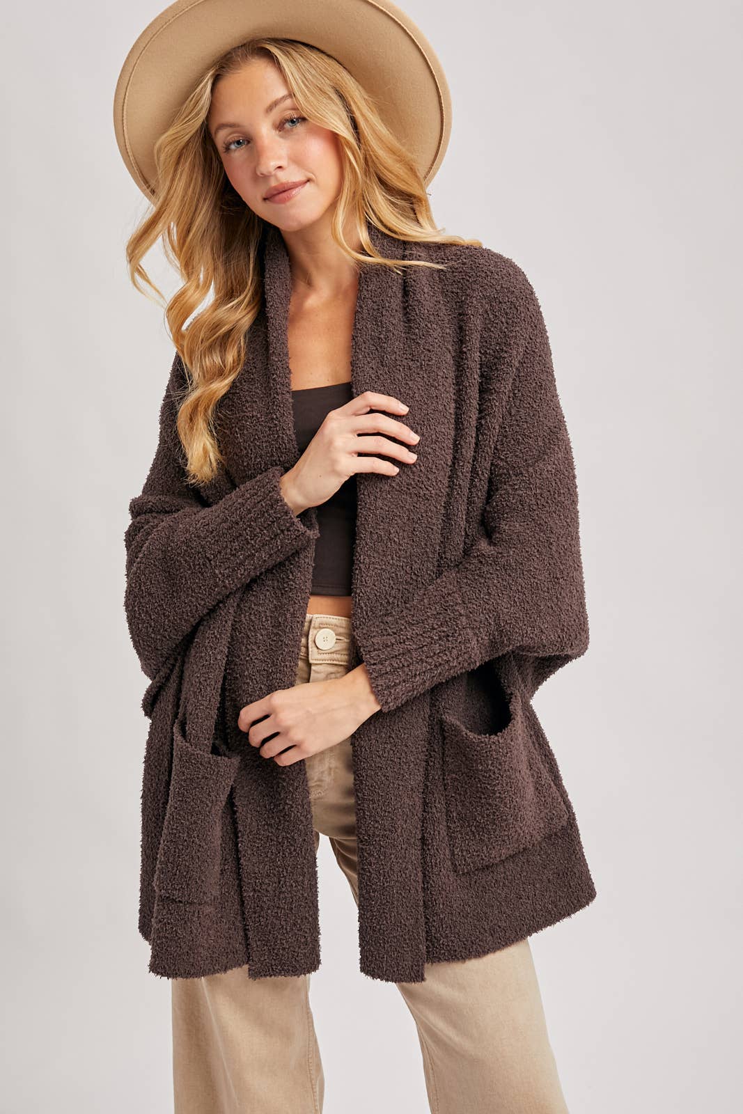 Blanket Wrap Boucle Knit Cardigan
