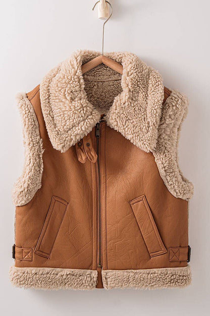 Sherpa Lined Cropped Vest