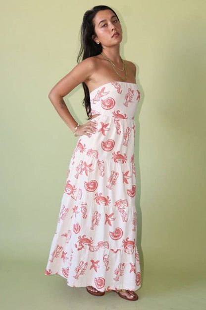 Strapless Seashell Maxi Dress