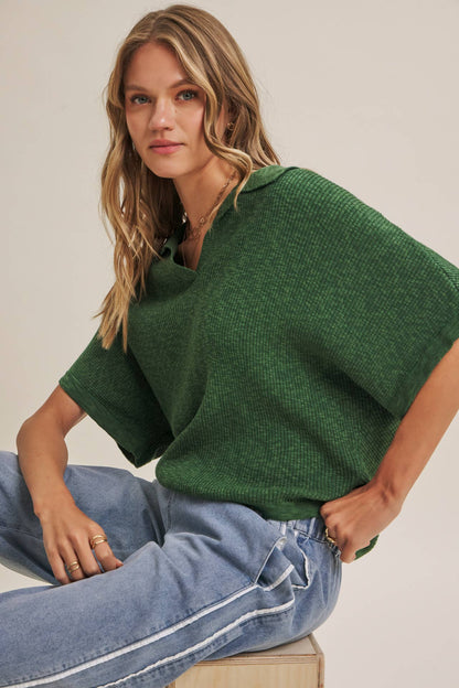Relaxed Slub Rib Dolman Sweater