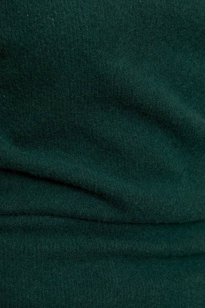 Mock Neck Shirring LS