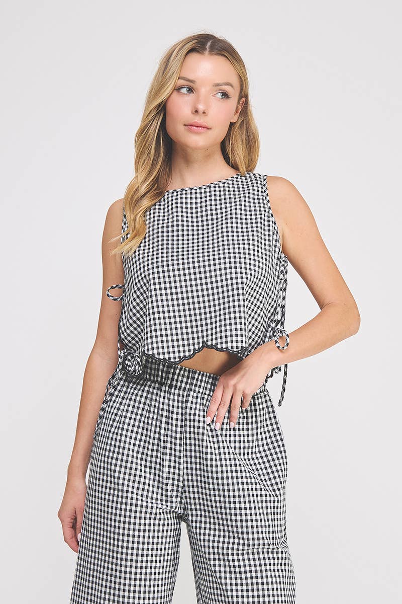 Woven Gingham Tank