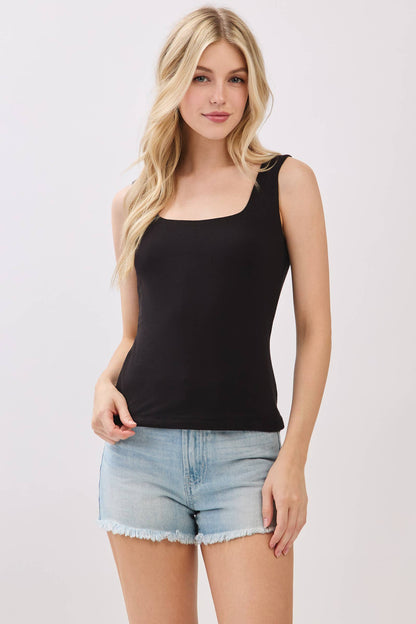 Double Layer Square Neck Tank Top