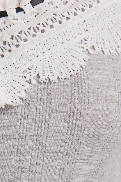 Round Neck Lace Trim top