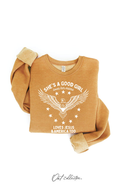 SHE'S A GOOD GIRL Graphic Sweatshirt - Pullover Style