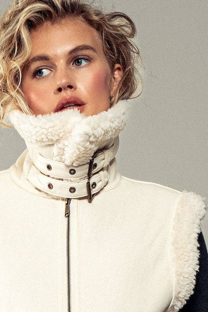 Sherpa Lined Cropped Vest