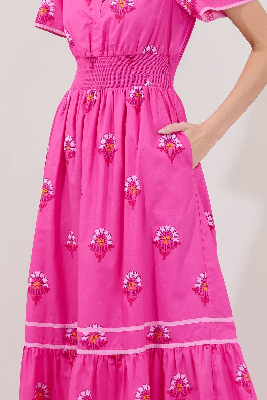 Ordy Smocked Midi Dress