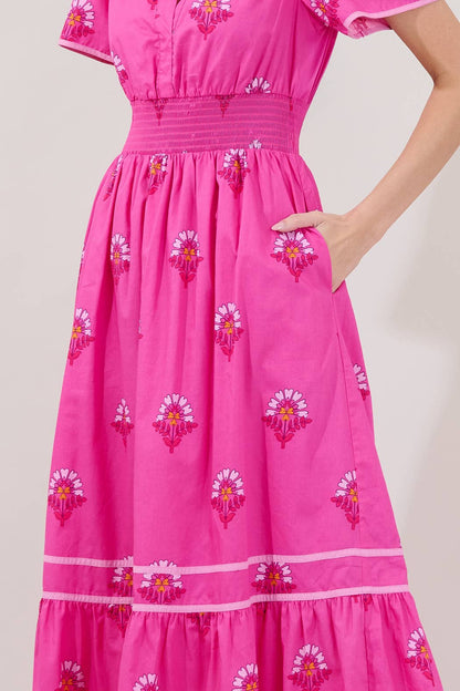Ordy Smocked Midi Dress