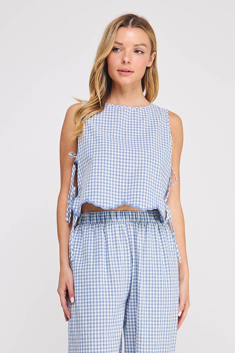 Woven Gingham Tank