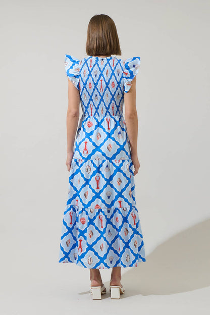 Lobster Bay Tiered Midi Dress