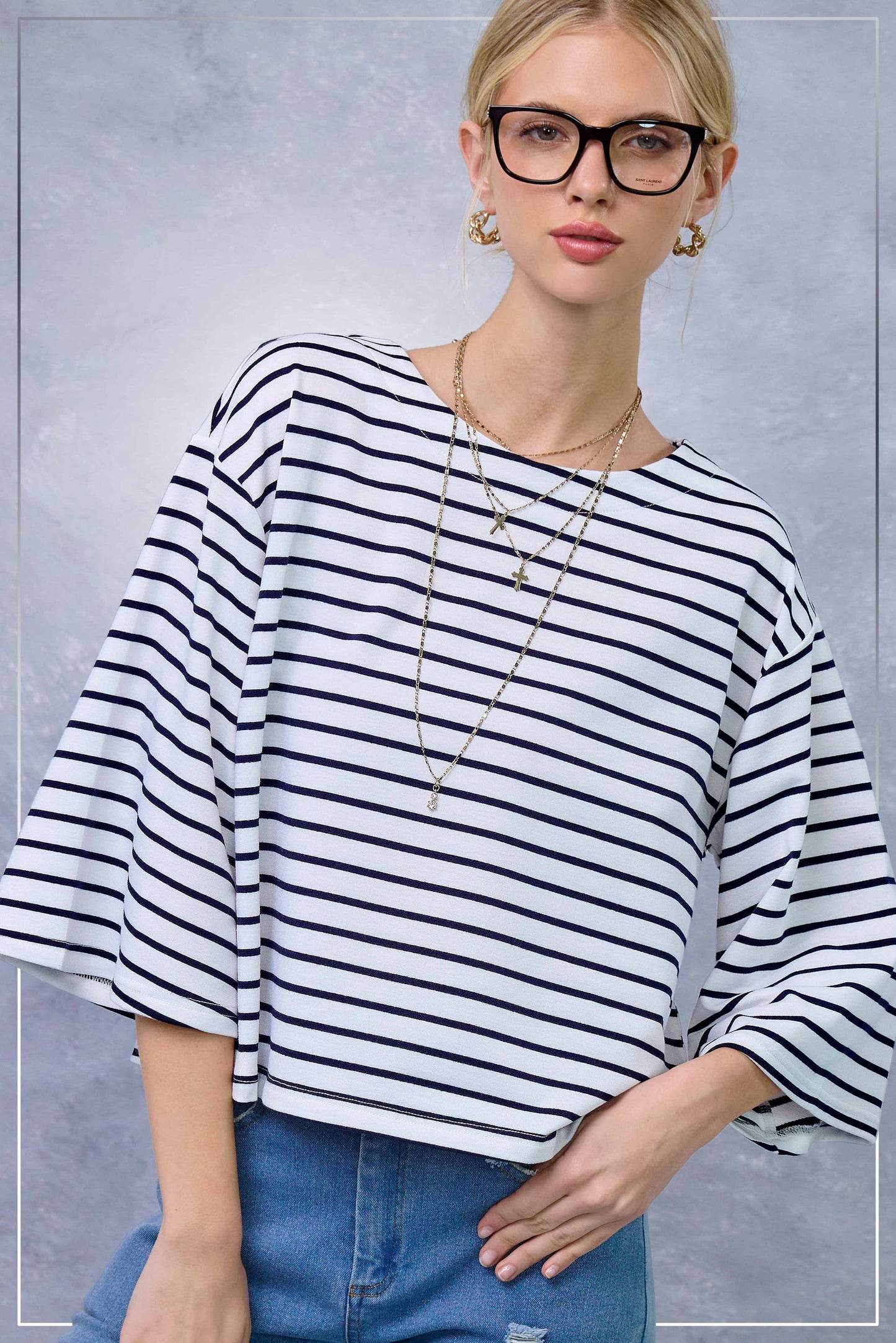 Striped Semi Crop Top