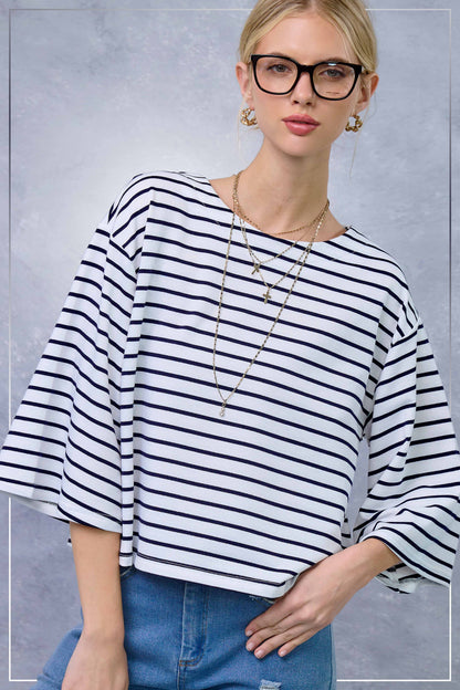 Striped Semi Crop Top