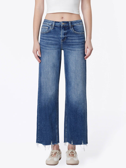 Mid Rise Raw Hem WL Jeans
