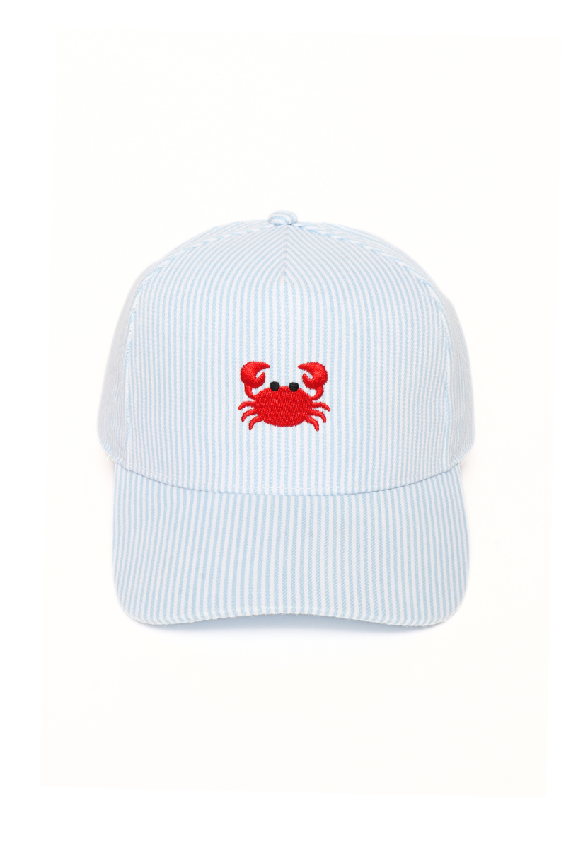 CRAB Coastal Embroidered Stripe Print Cap