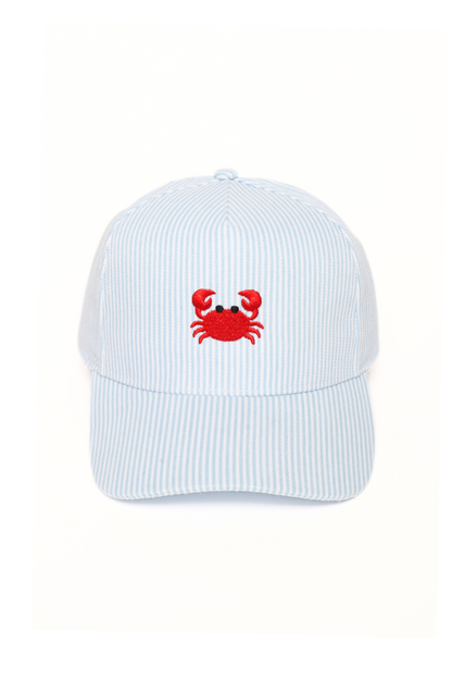 CRAB Coastal Embroidered Stripe Print Cap