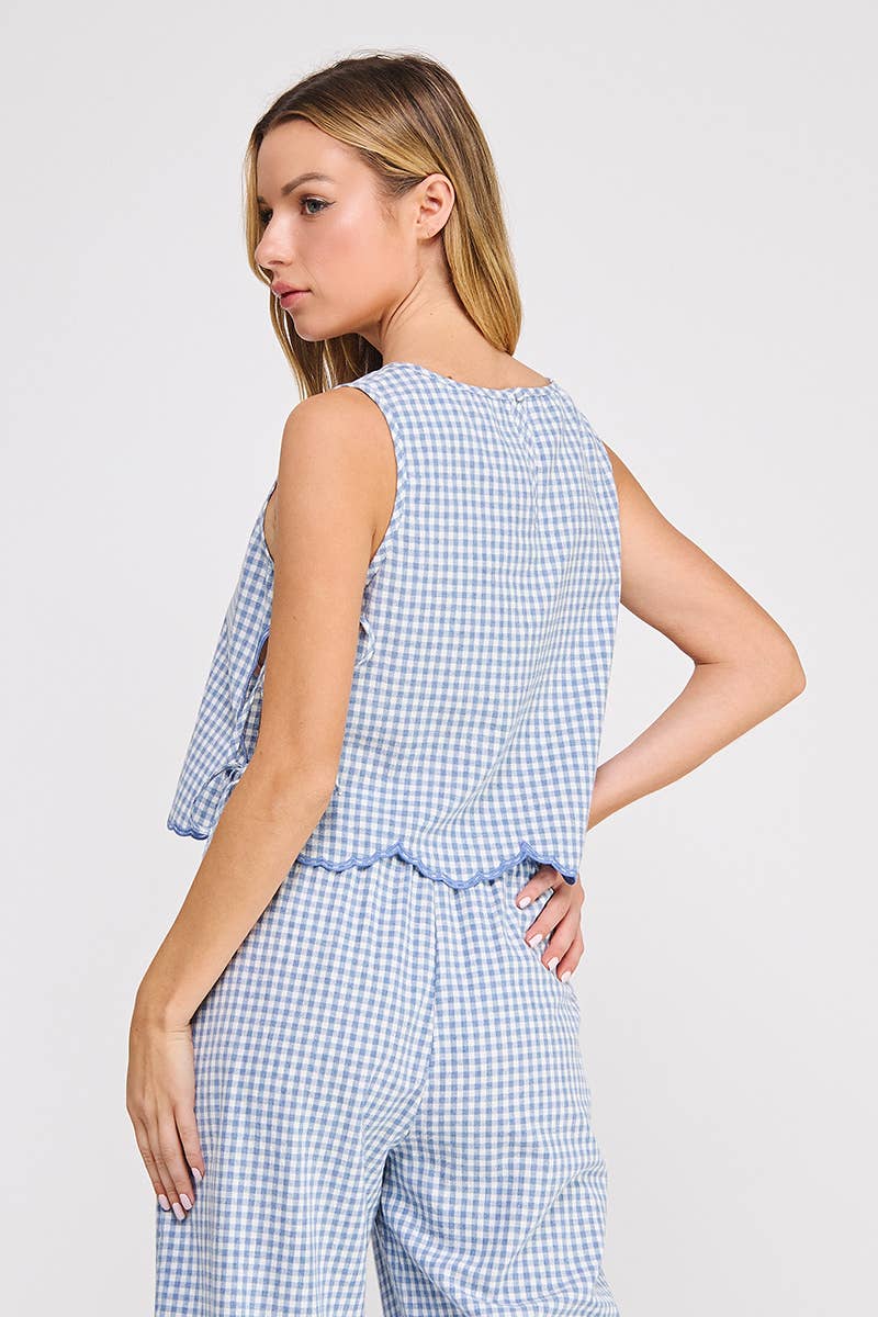 Woven Gingham Tank