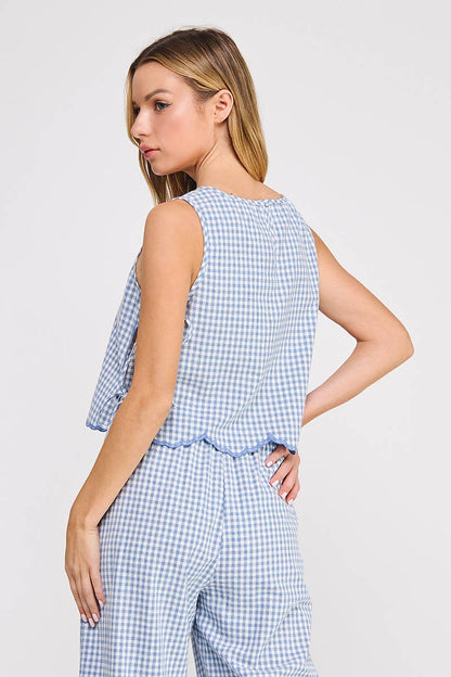 Woven Gingham Tank