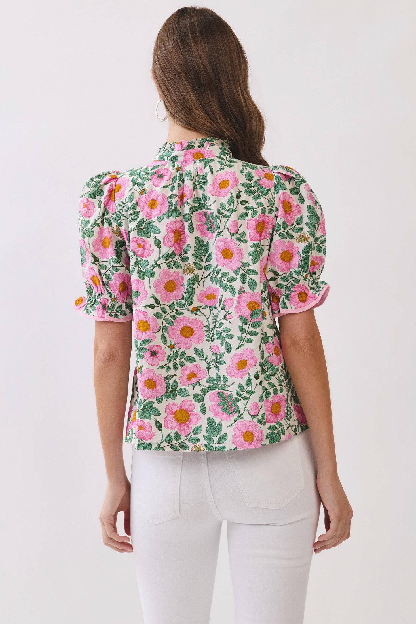 Floral Print Puff Sleeve Blouse