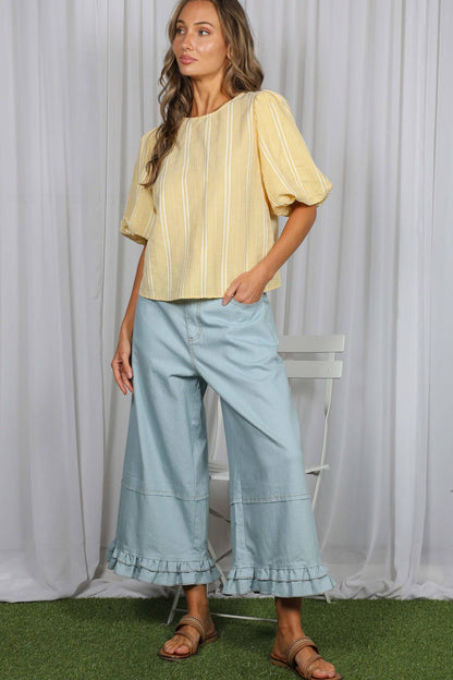 V-Back 2 Bow Accent Plaid Blouse