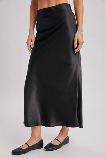 SATIN MIDI SKIRT