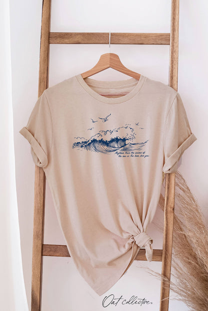MIGHTIER THAN THE WAVES Graphic T-shirt