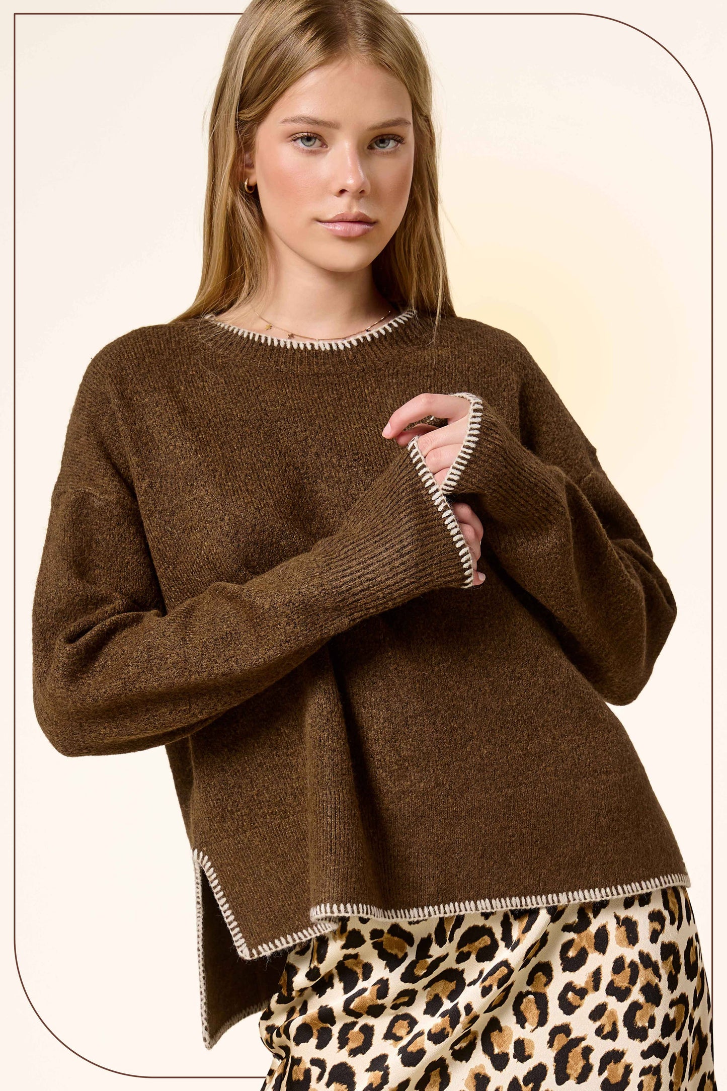 Contrast Stitch Sweater