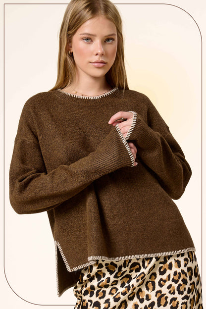 Contrast Stitch Sweater