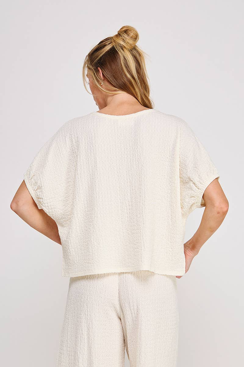 Textured Knit Dolman Top