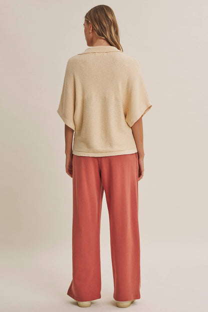 Relaxed Slub Rib Dolman Sweater