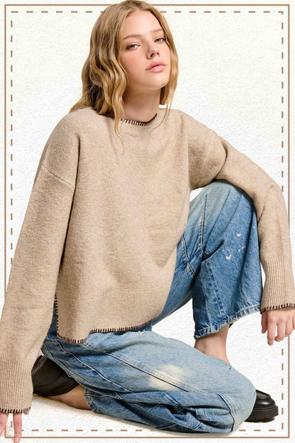 Contrast Stitch Sweater